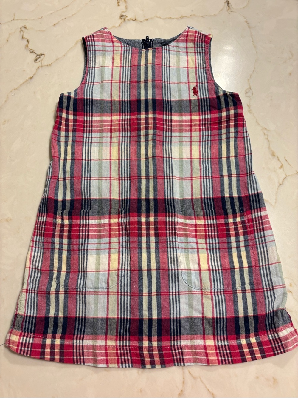 Ralph Lauren Girls' Plaid Sleeveless Dress - Classic Polo